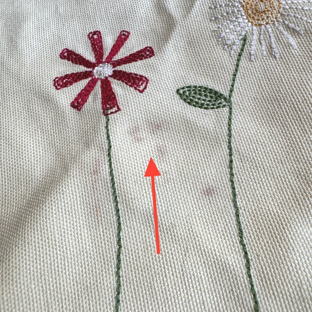Tag Embroidered Floral Placemats and Napkins Set (4) Yellow Cotton Wildflower